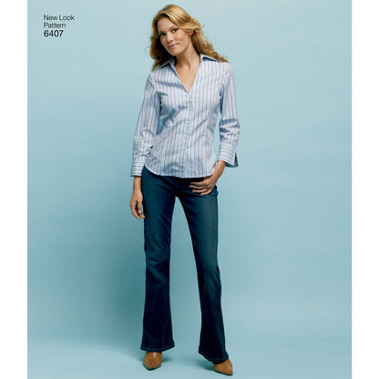 New Look N6407 sewing pattern envelope showing shirts