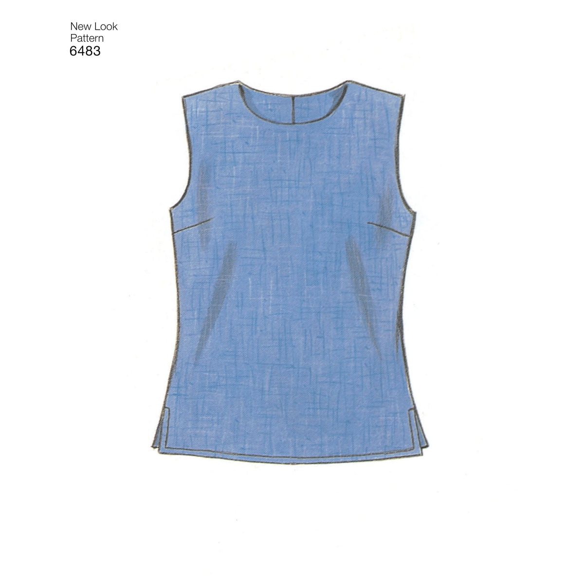 New Look N6483 sewing pattern envelope showing tops