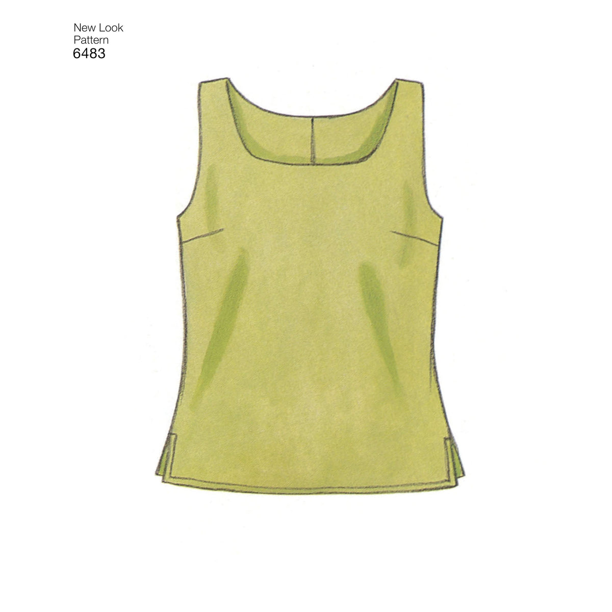 New Look N6483 sewing pattern envelope showing tops