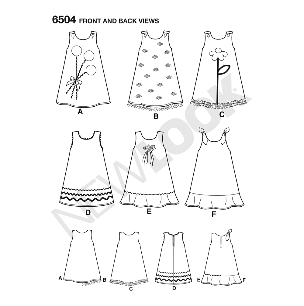 New Look N6504 sewing pattern envelope showing a dress