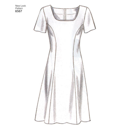 New Look N6567 sewing pattern envelope showing a dress