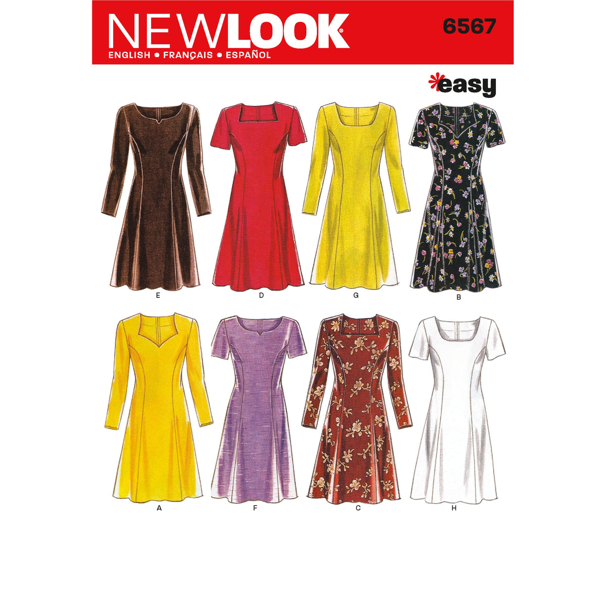 New Look N6567 sewing pattern envelope showing a dress
