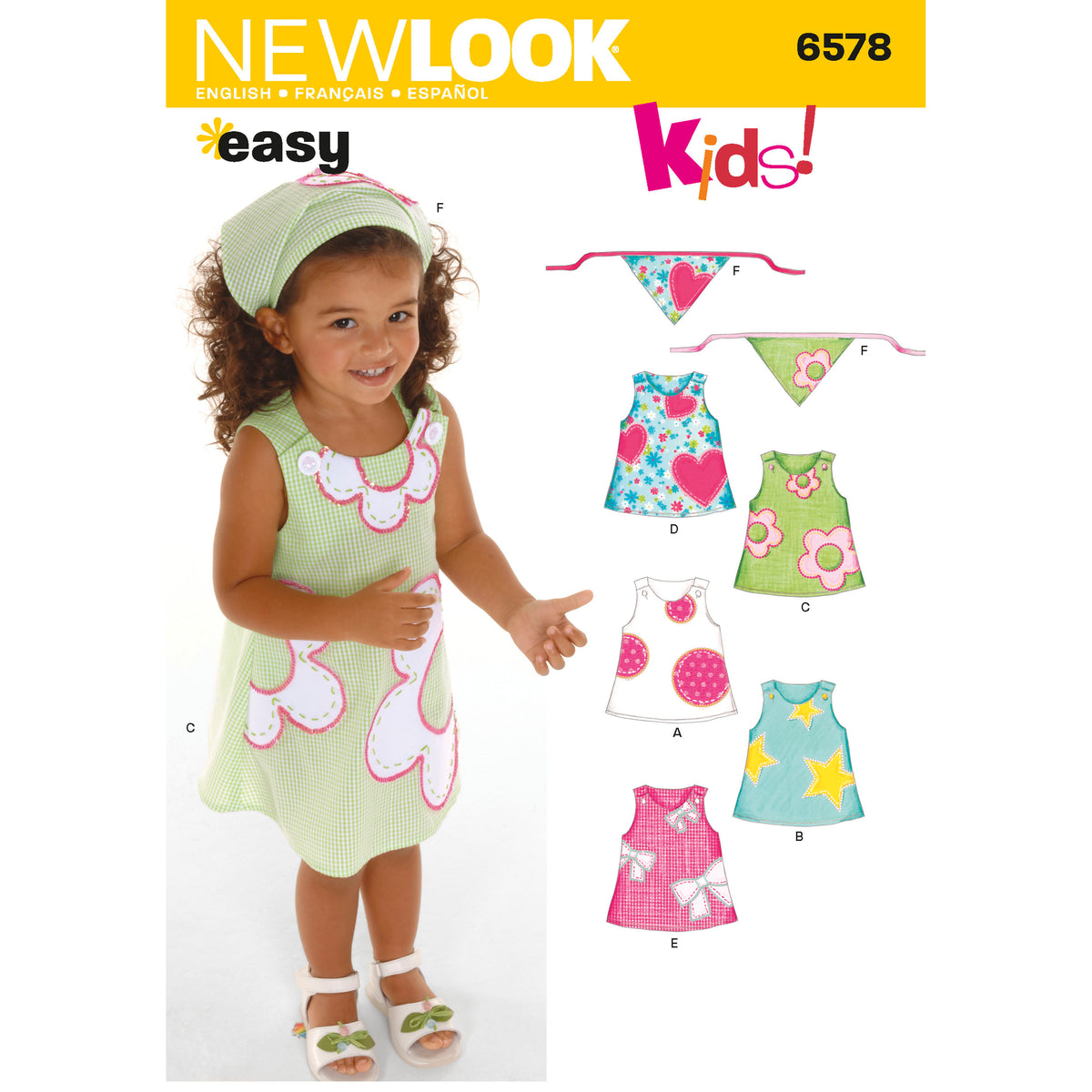 New Look N6578 sewing pattern envelope showing a dress and head scarf