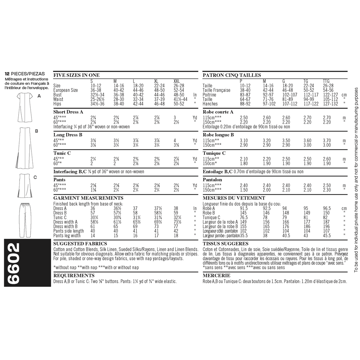 New Look N6602 sewing pattern envelope showing a dress, top and trousers