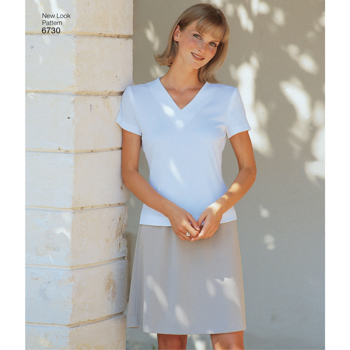 New Look N6730 sewing pattern envelope showing knit tops, skirts and trousers