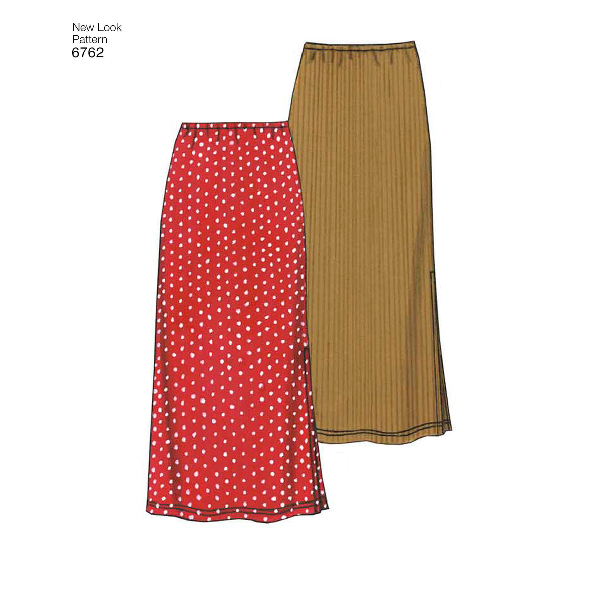 New Look N6762 sewing pattern envelope showing knit trousers, a skirt and a top