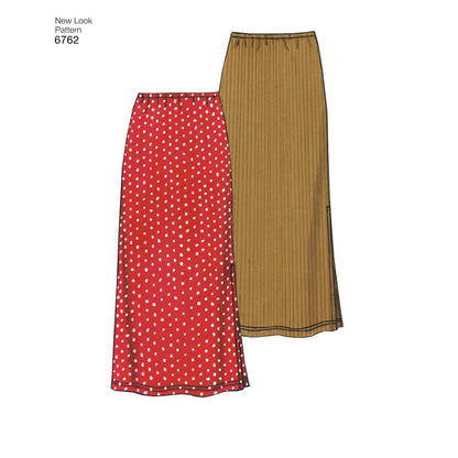 New Look N6762 sewing pattern envelope showing knit trousers, a skirt and a top