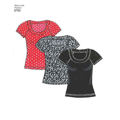 New Look N6762 sewing pattern envelope showing knit trousers, a skirt and a top