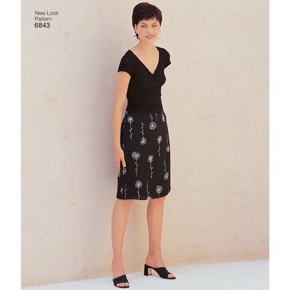 New Look N6843 sewing pattern envelope showing skirts