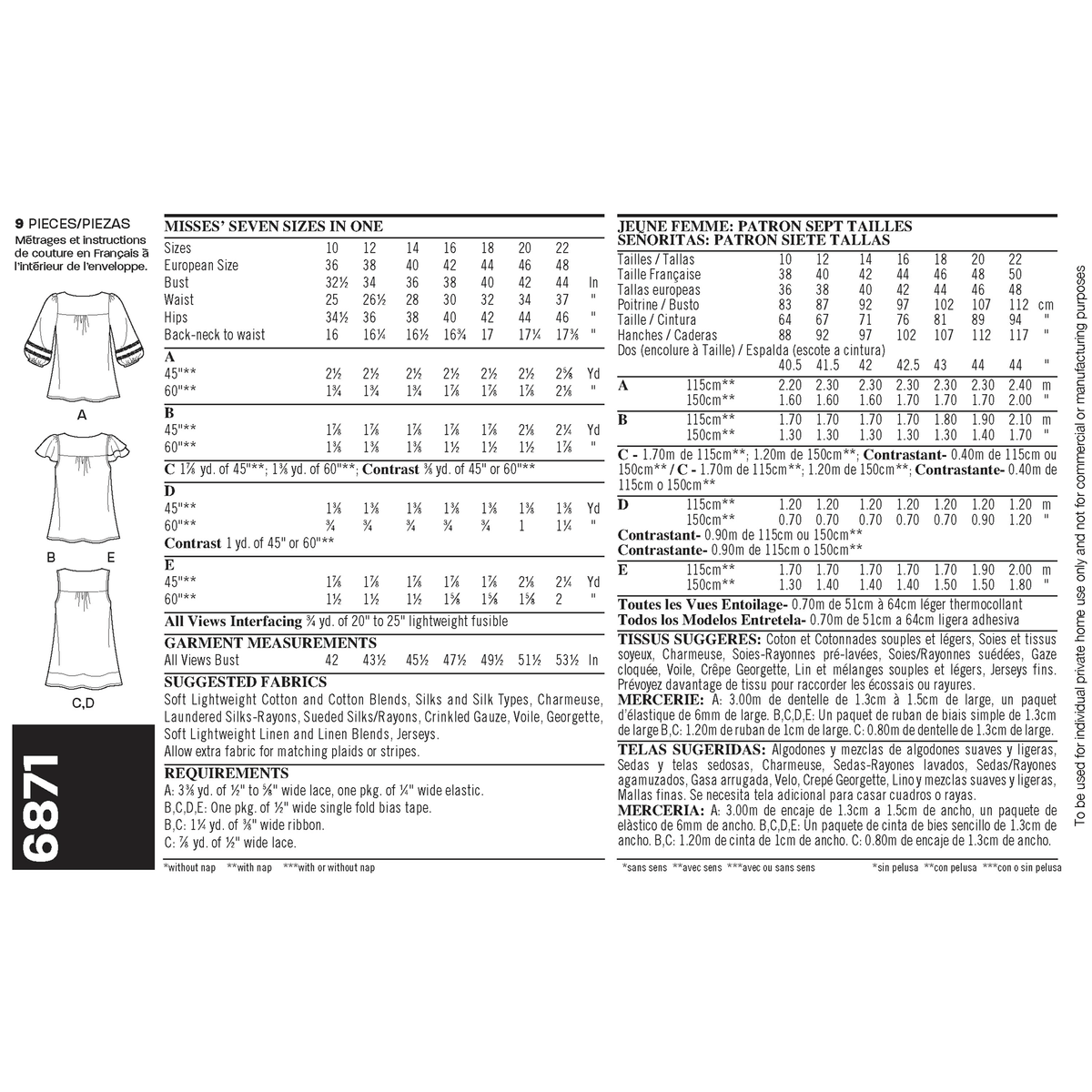 New Look N6871 sewing pattern envelope showing a pullover top or tunic