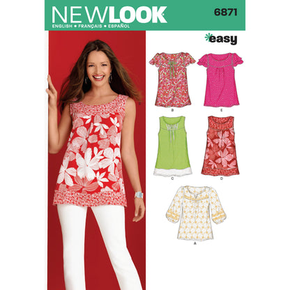 New Look N6871 sewing pattern envelope showing a pullover top or tunic