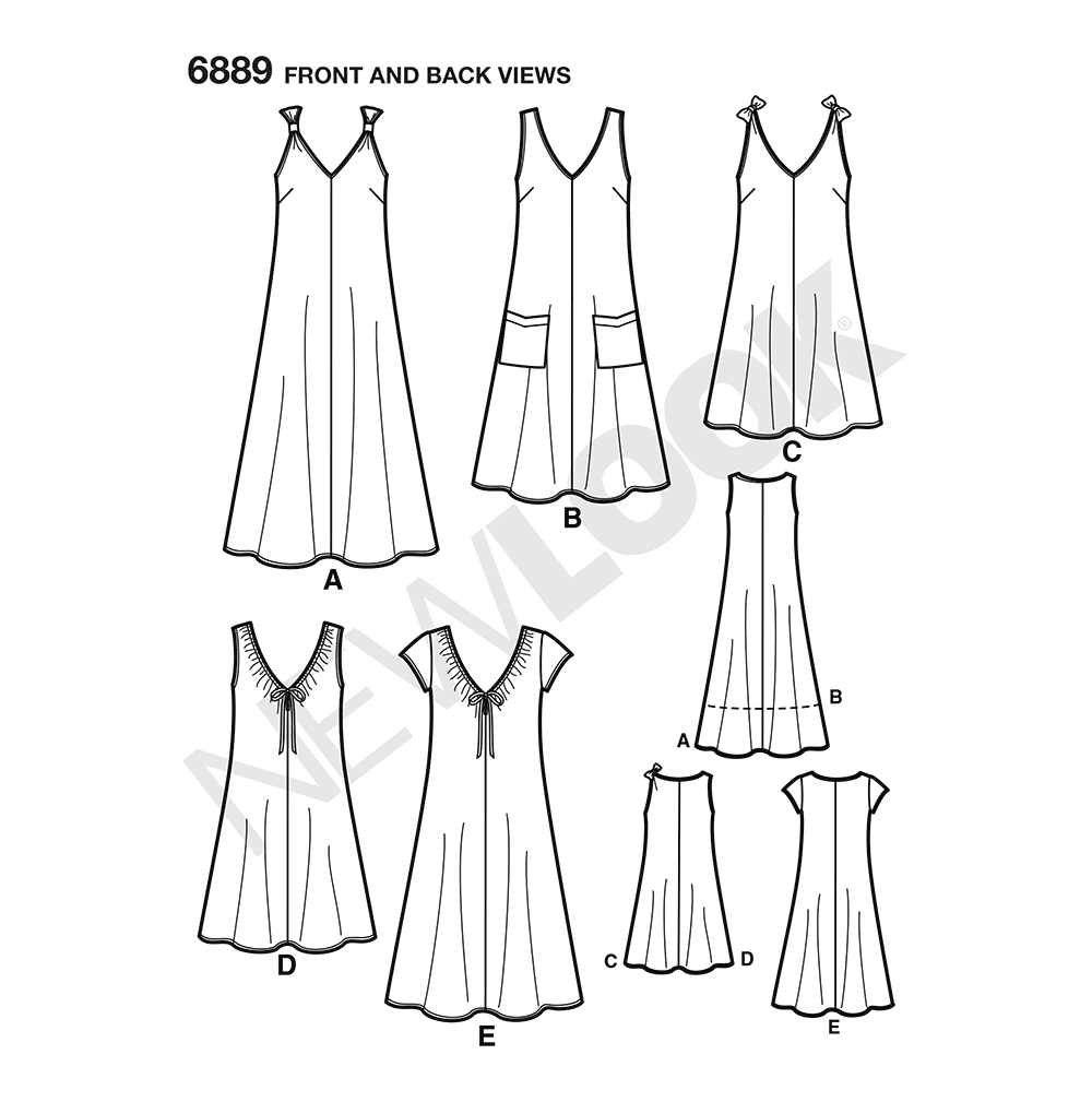 New Look N6889 sewing pattern envelope showing an easy 2-hour pullover dress