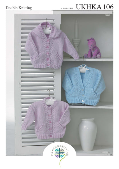 UK Hand Knitting Association Cardigans Knitting Pattern - DK - Pattern 106