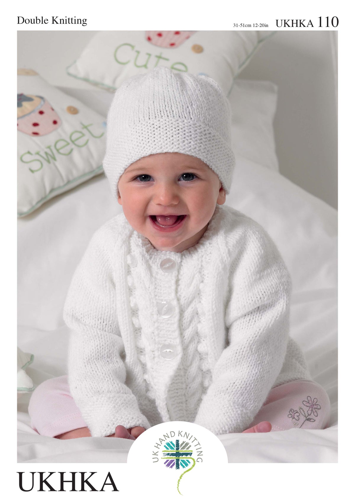 UK Hand Knitting Association DK Knitting Pattern - Cardigans, Hat and Blanket - Pattern 110