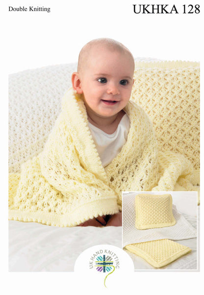 Cover of the UKHKA blankets and cushion knitting pattern