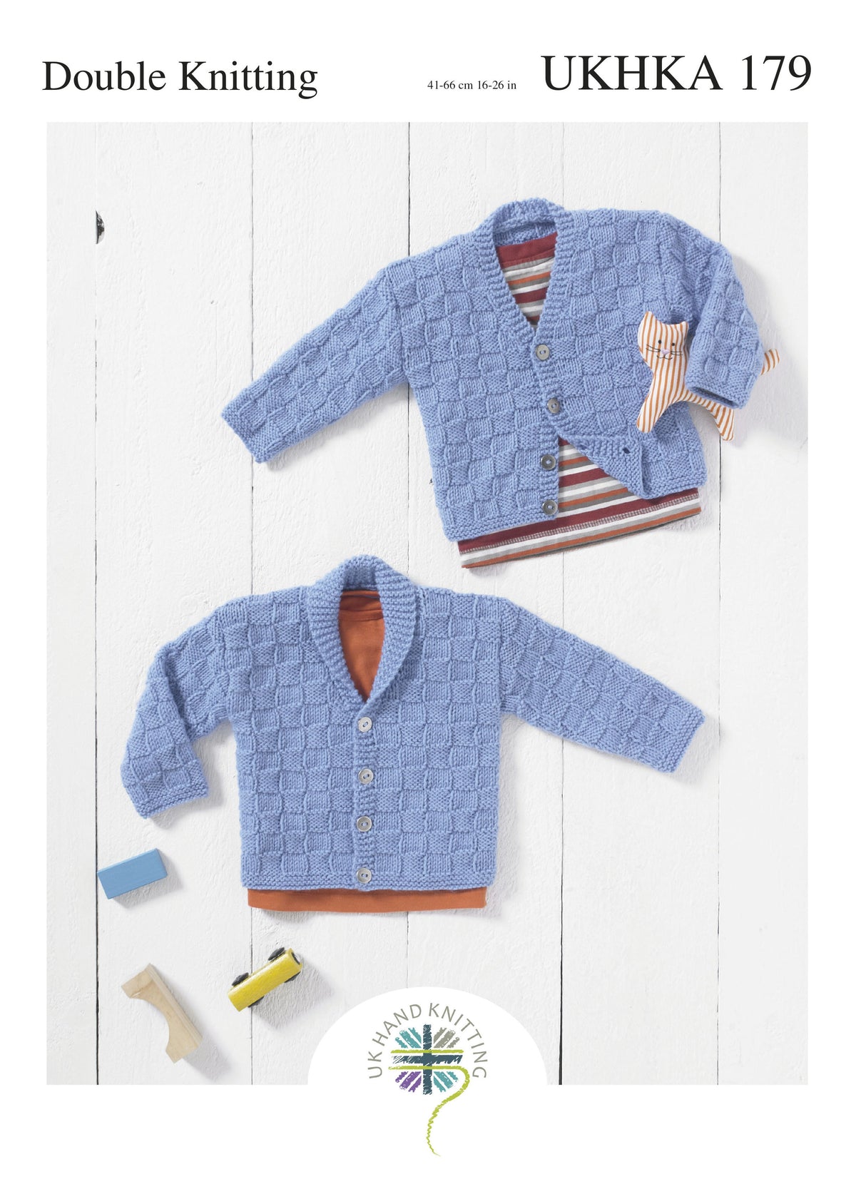 UK Hand Knitting Association Cardigans Knitting Pattern - DK - Pattern 179 - V-neck and shawl collared