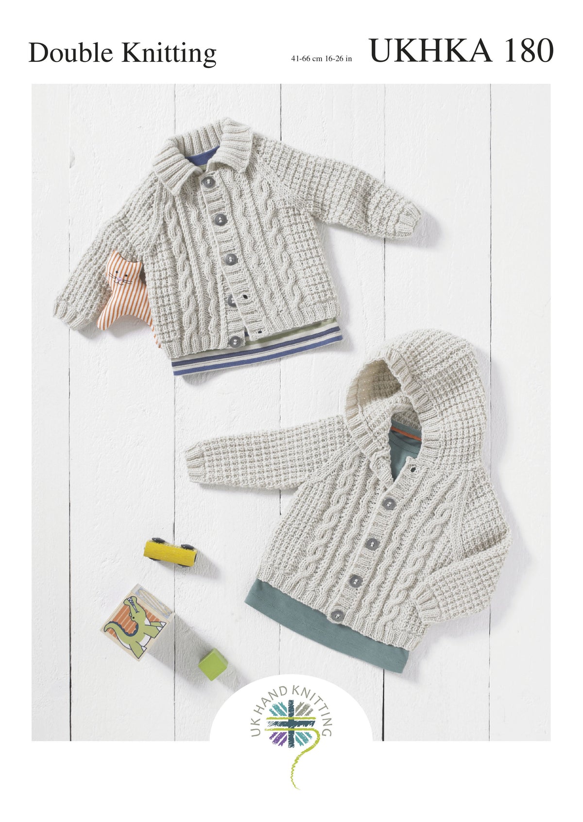 UK Hand Knitting Association Cardigans Knitting Pattern - DK - Pattern 180 - Hooded or flat collared