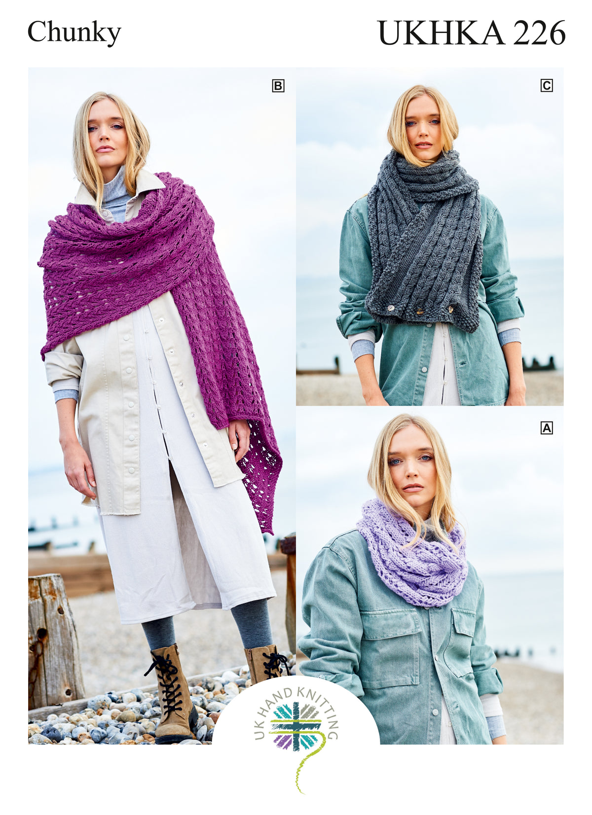 Cover of the UKHKA wrap knitting pattern