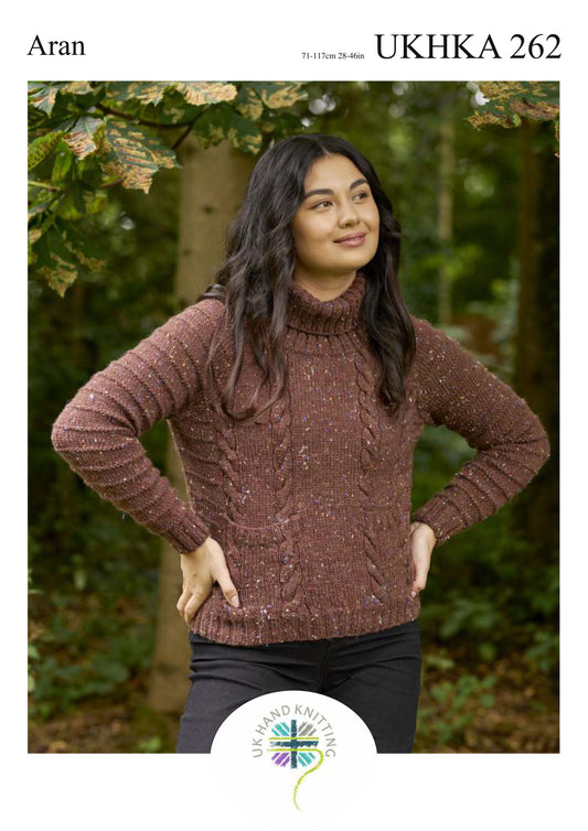 UK Hand Knitting Association pattern 262 cover showing jumper