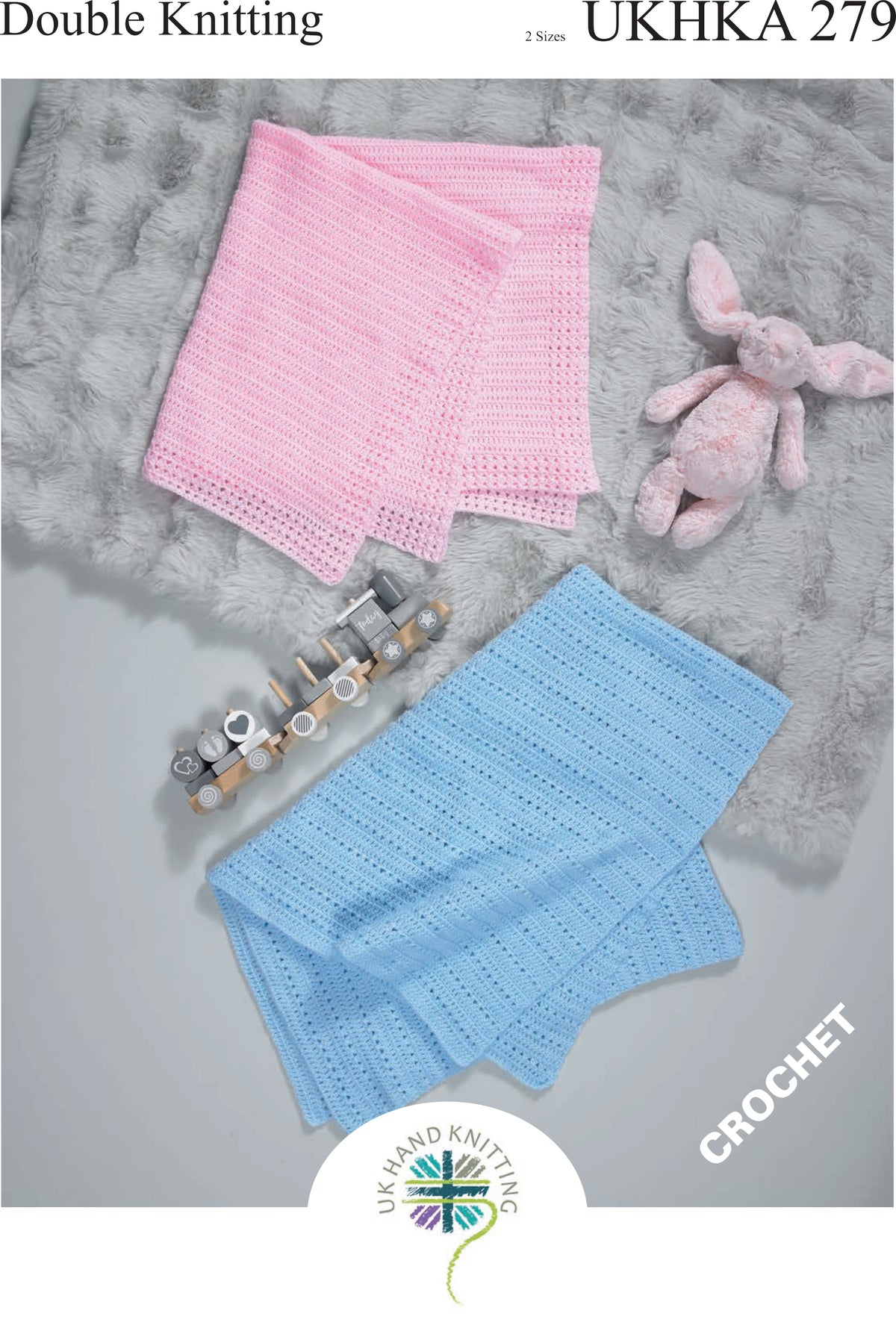 UK Hand Knitting Association pattern 279 cover showing blankets