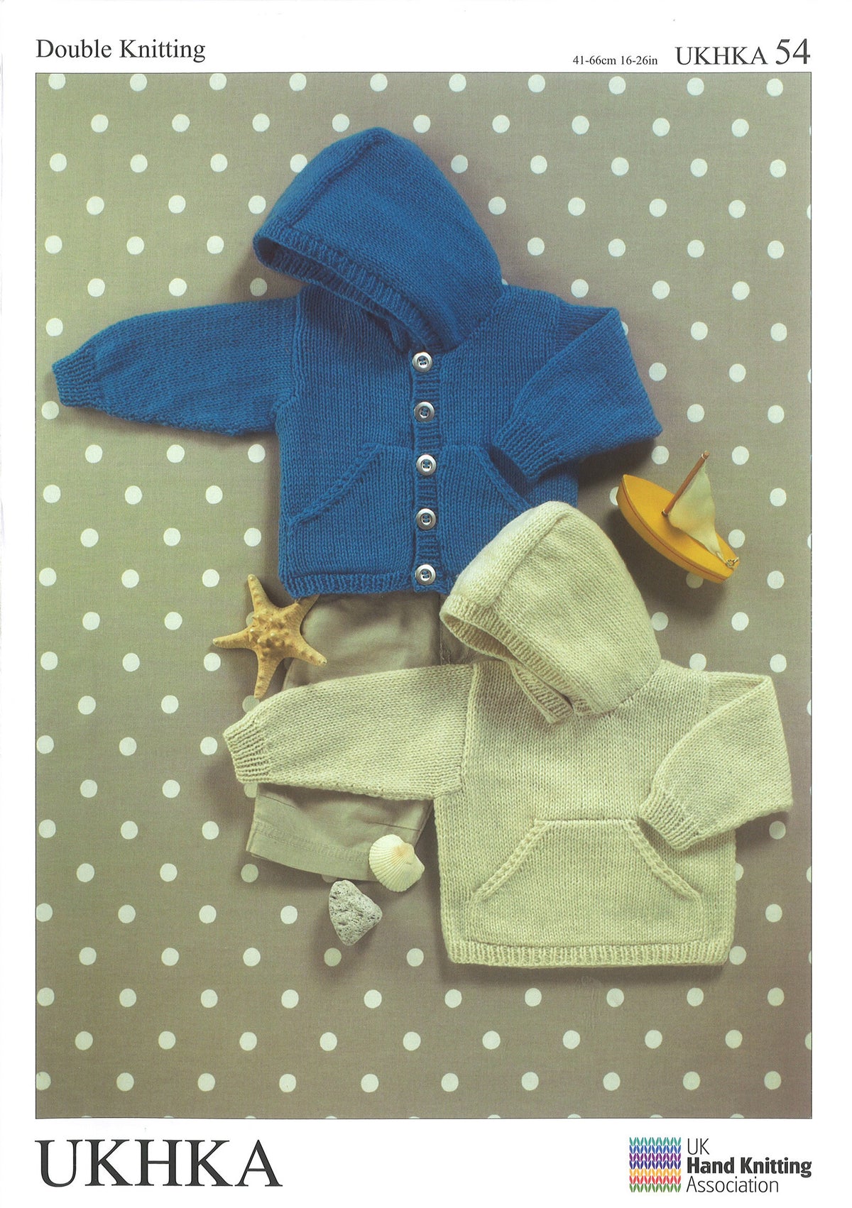 UK Hand Knitting Association DK Knitting Pattern - Sweater and Jacket - Pattern 54 (0-6yrs, 41-66cm)