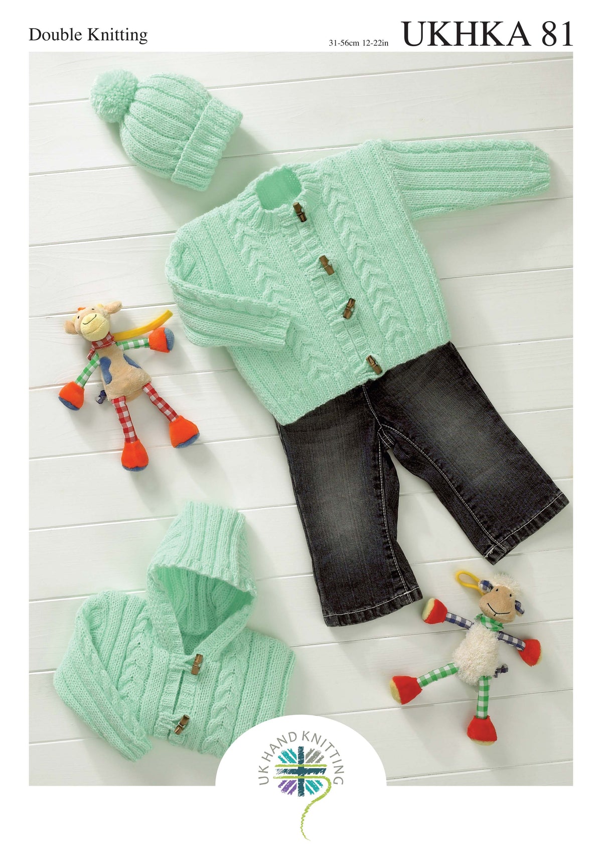 UK Hand Knitting Association DK Knitting Pattern - Jackets and Hat - Pattern 81