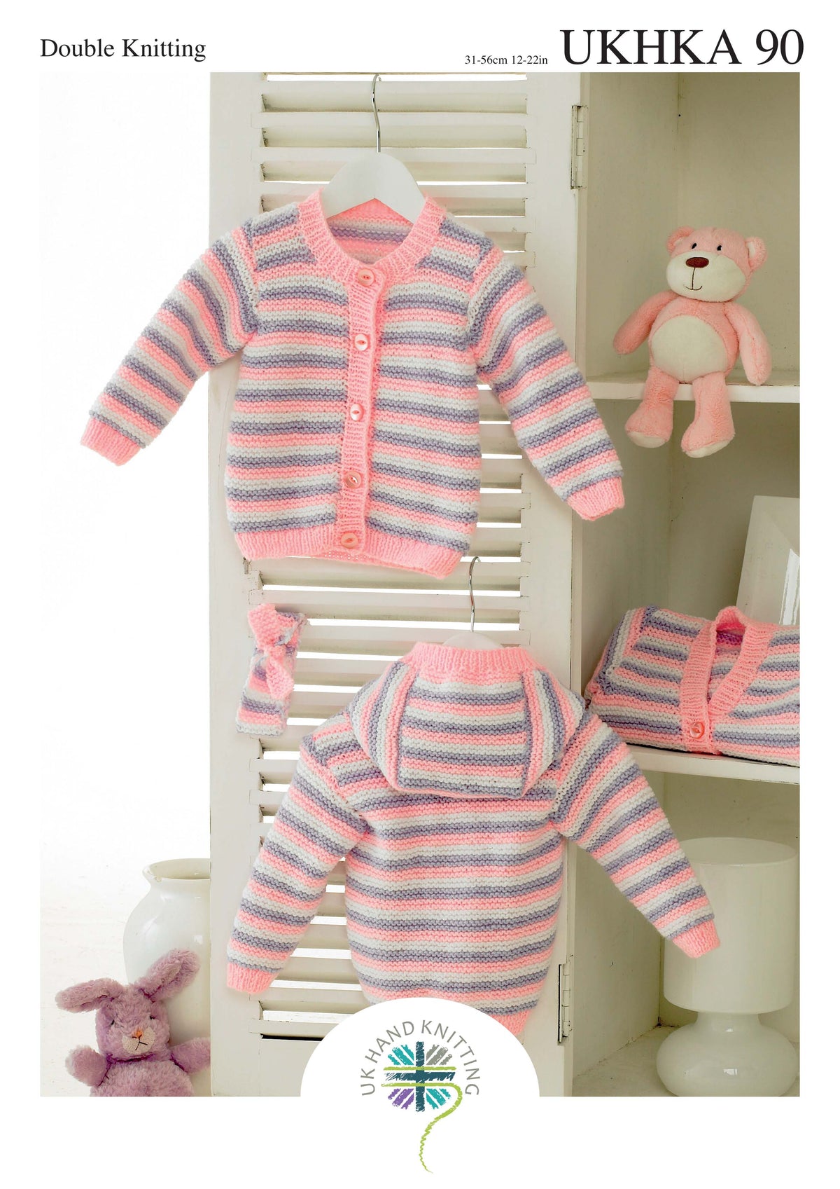 UK Hand Knitting Association Cardigans Knitting Pattern - DK - Pattern 90 - Premature - 2 years