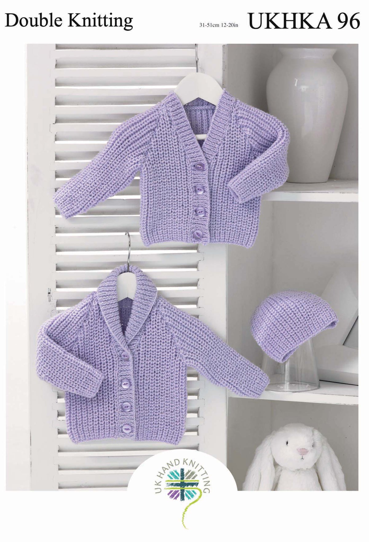 UK Hand Knitting Association Cardigans and Hat Knitting Pattern - DK - Pattern 96