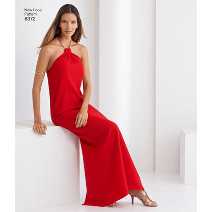 New Look N6372 sewing pattern envelope showing misses' cocktail or day dress designs