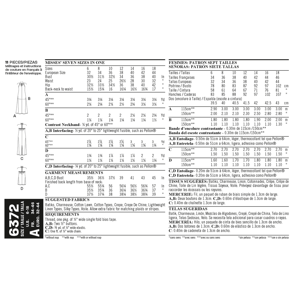 New Look N6372 sewing pattern envelope showing misses' cocktail or day dress designs