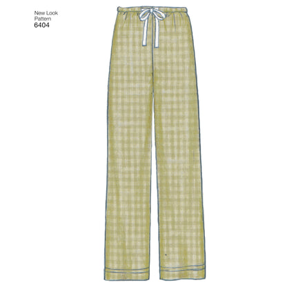 New Look N6404 sewing pattern envelope showing unisex loungewear designs