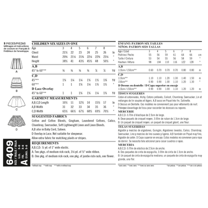 New Look N6409 sewing pattern envelope showing children's pull-on skirts designs