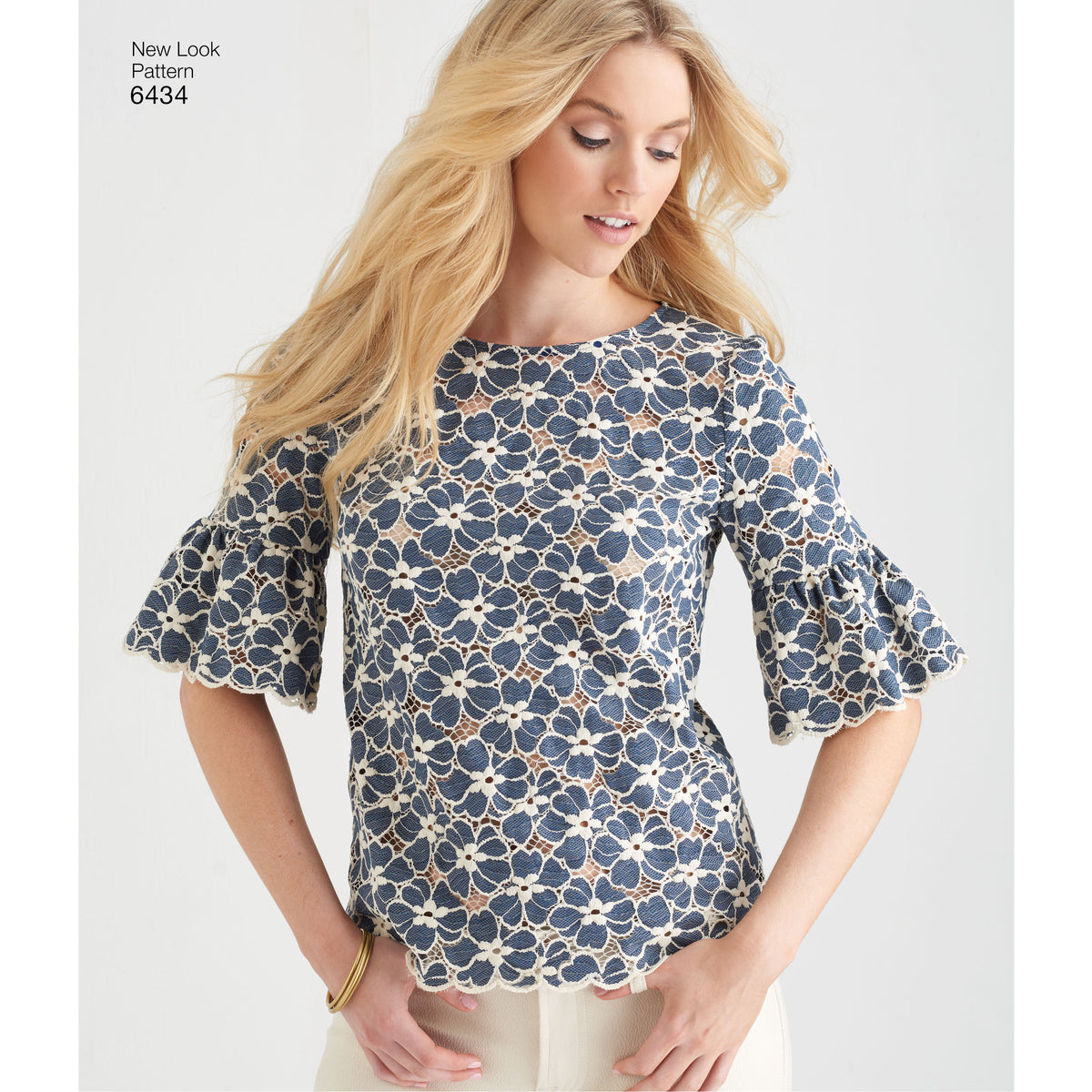 New Look N6434 sewing pattern envelope showing misses' knit tops and leggings designs