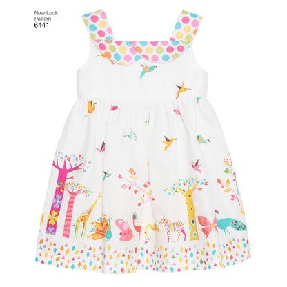 New Look N6441 sewing pattern envelope showing toddler dress designs