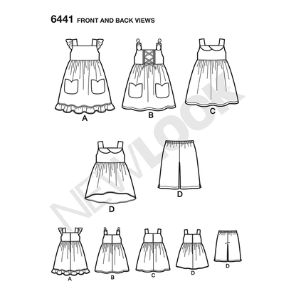 New Look N6441 sewing pattern envelope showing toddler dress designs