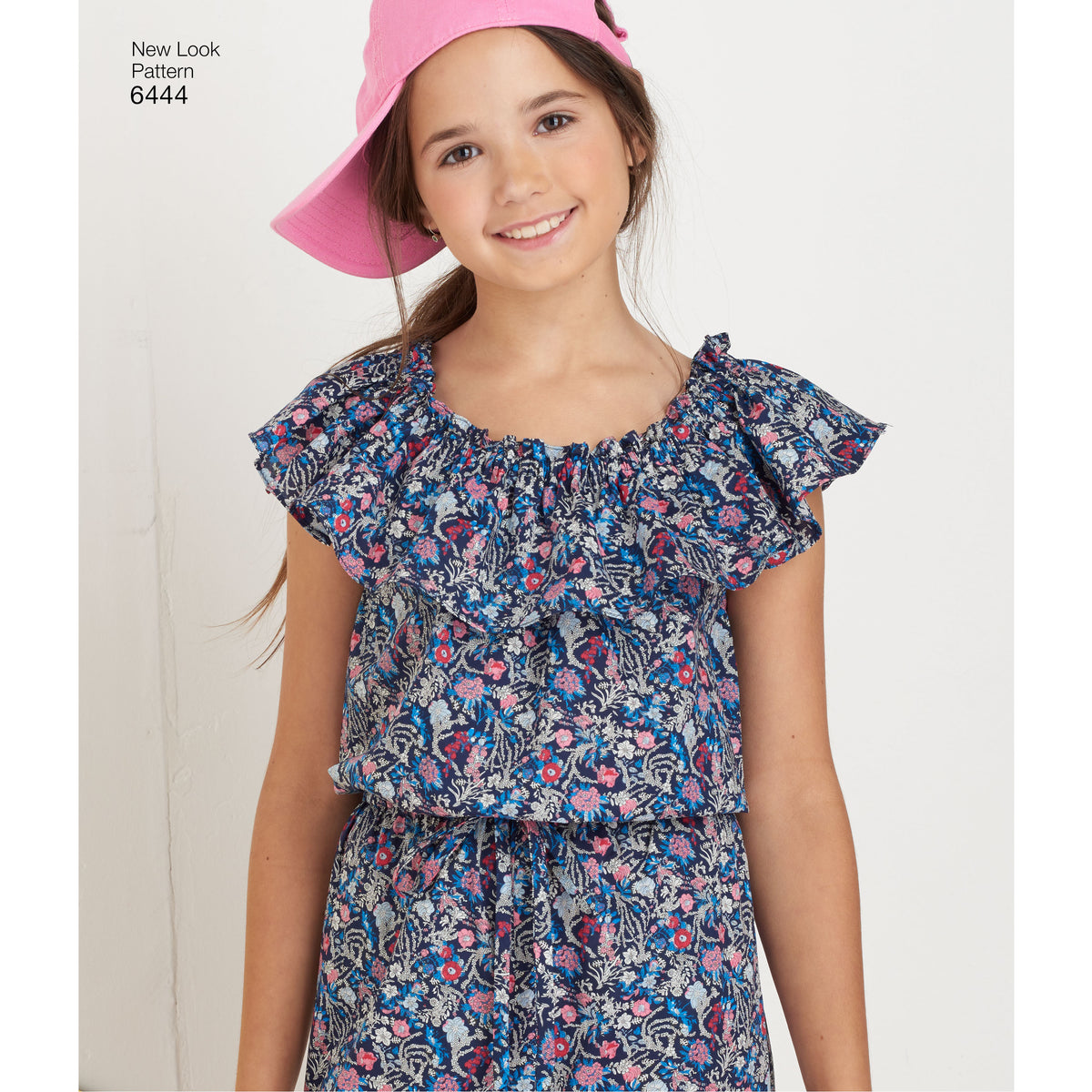 New Look N6444 sewing pattern envelope showing girls' dress and jumpsuit designs