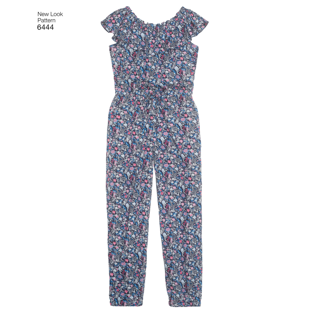 New Look N6444 sewing pattern envelope showing girls' dress and jumpsuit designs