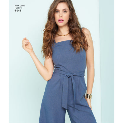 New Look N6446 sewing pattern envelope showing misses' jumpsuit, romper and dress designs