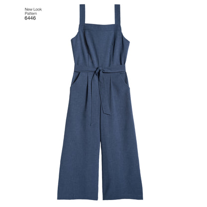 New Look N6446 sewing pattern envelope showing misses' jumpsuit, romper and dress designs