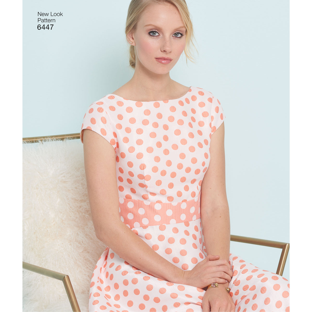 New Look N6447 sewing pattern envelope showing misses' full or slim skirt dress designs