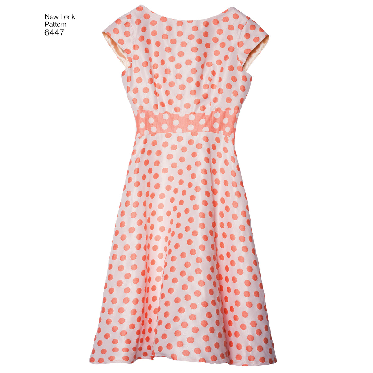 New Look N6447 sewing pattern envelope showing misses' full or slim skirt dress designs