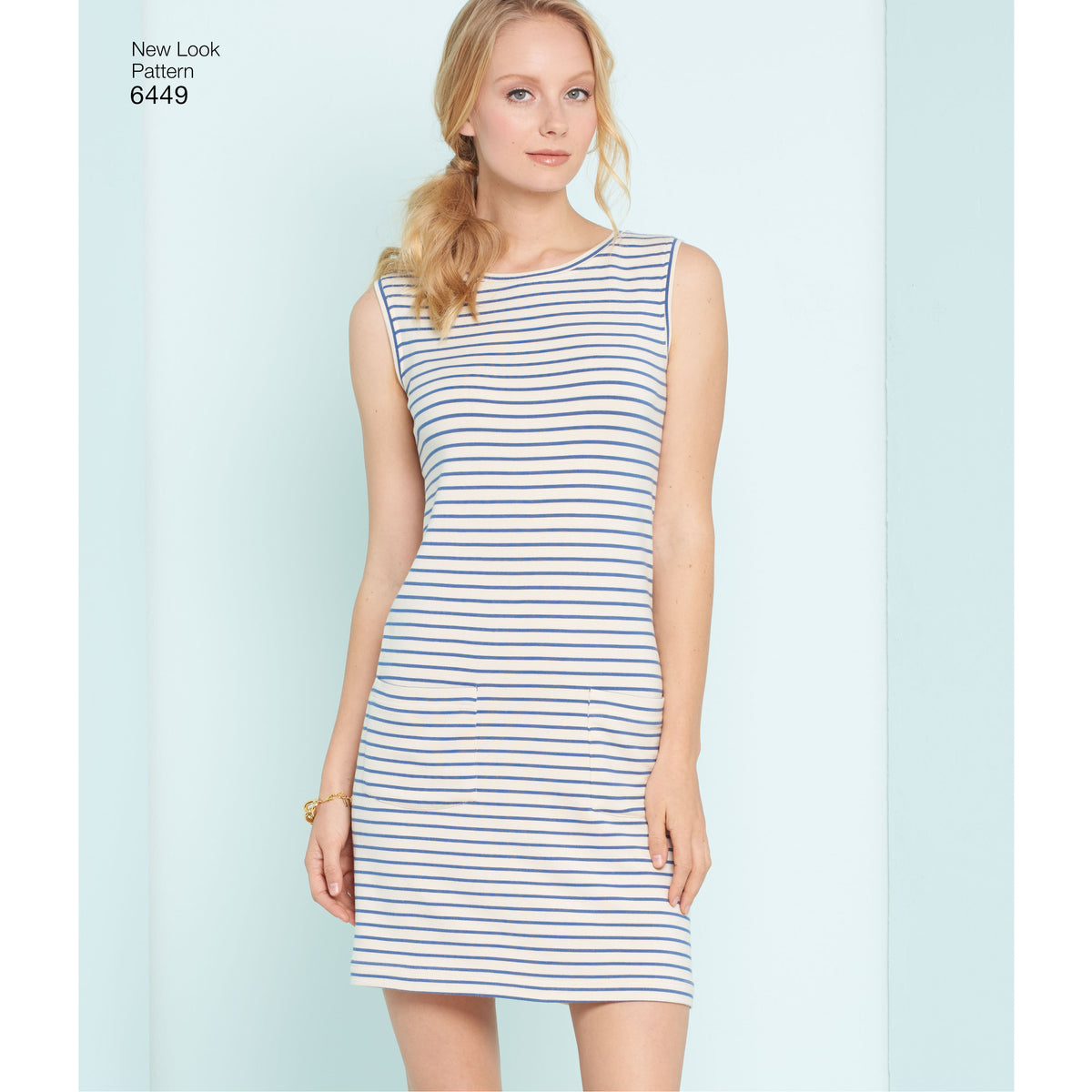 New Look N6449 sewing pattern envelope showing misses' shirt dress and knit dress designs