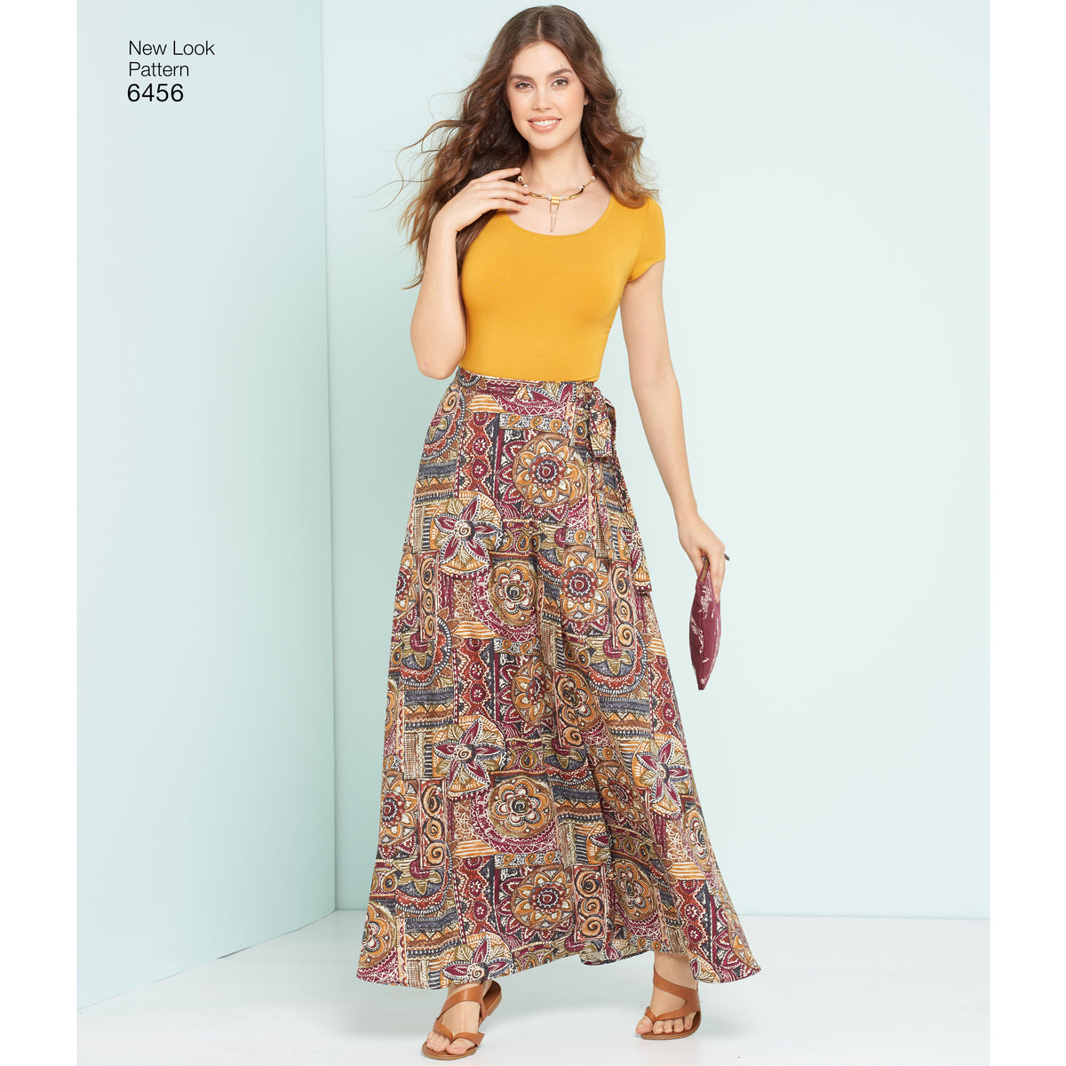 New Look N6456 sewing pattern envelope showing misses' wrap skirts