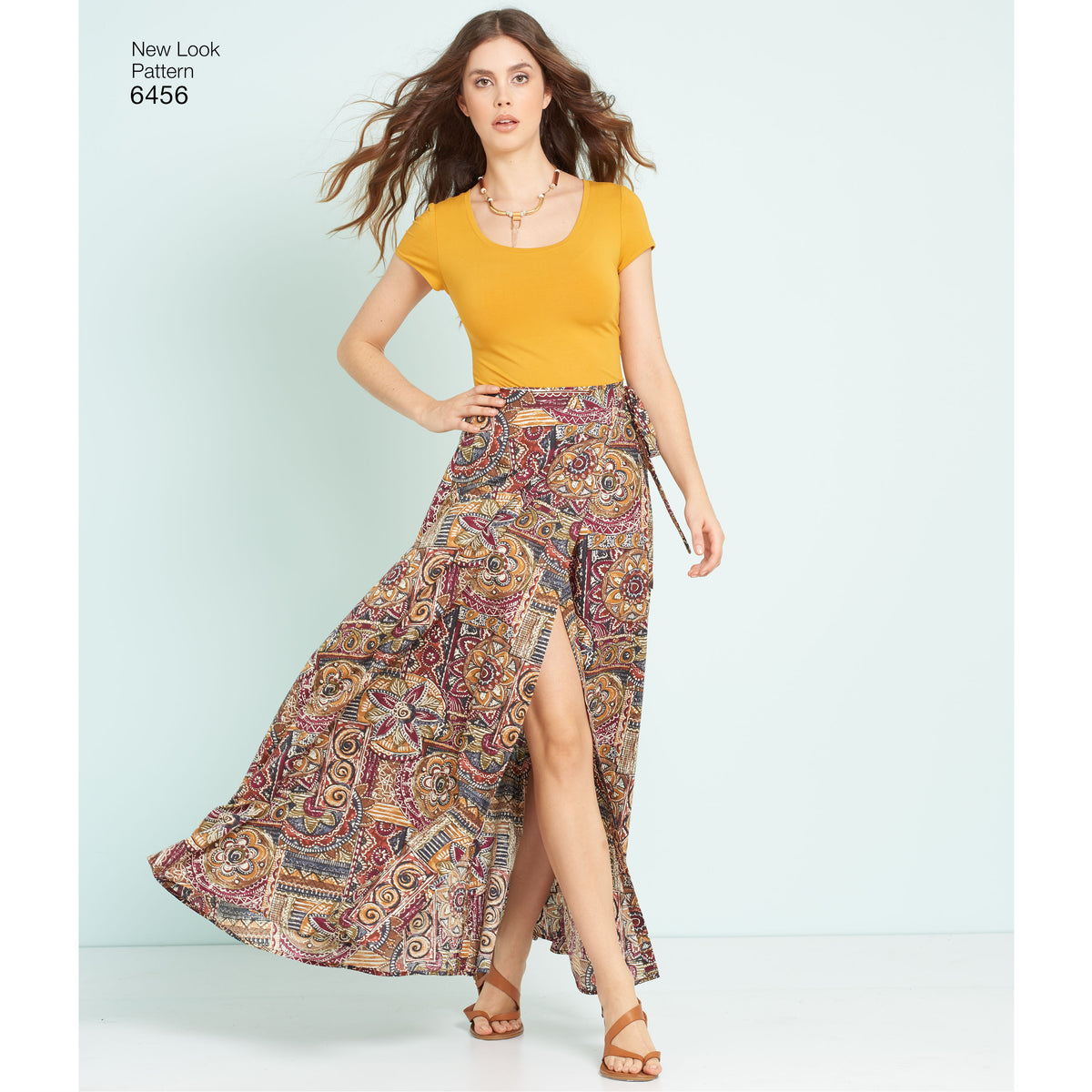 New Look N6456 sewing pattern envelope showing misses' wrap skirts