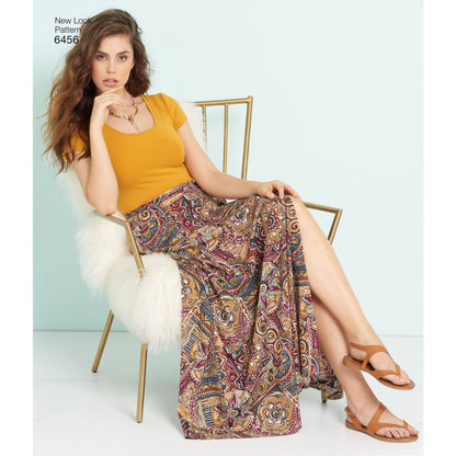 New Look N6456 sewing pattern envelope showing misses' wrap skirts