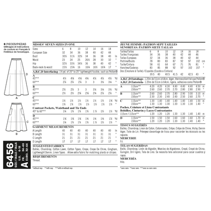 New Look N6456 sewing pattern envelope showing misses' wrap skirts