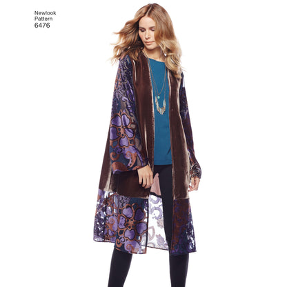 New Look N6476 sewing pattern envelope showing misses' kimonos