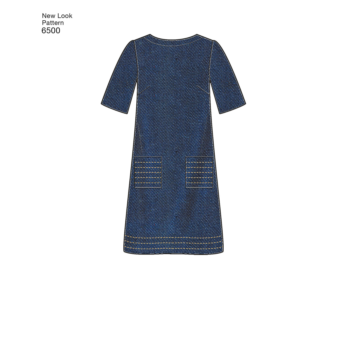 New Look N6500 sewing pattern envelope showing misses' shift dress
