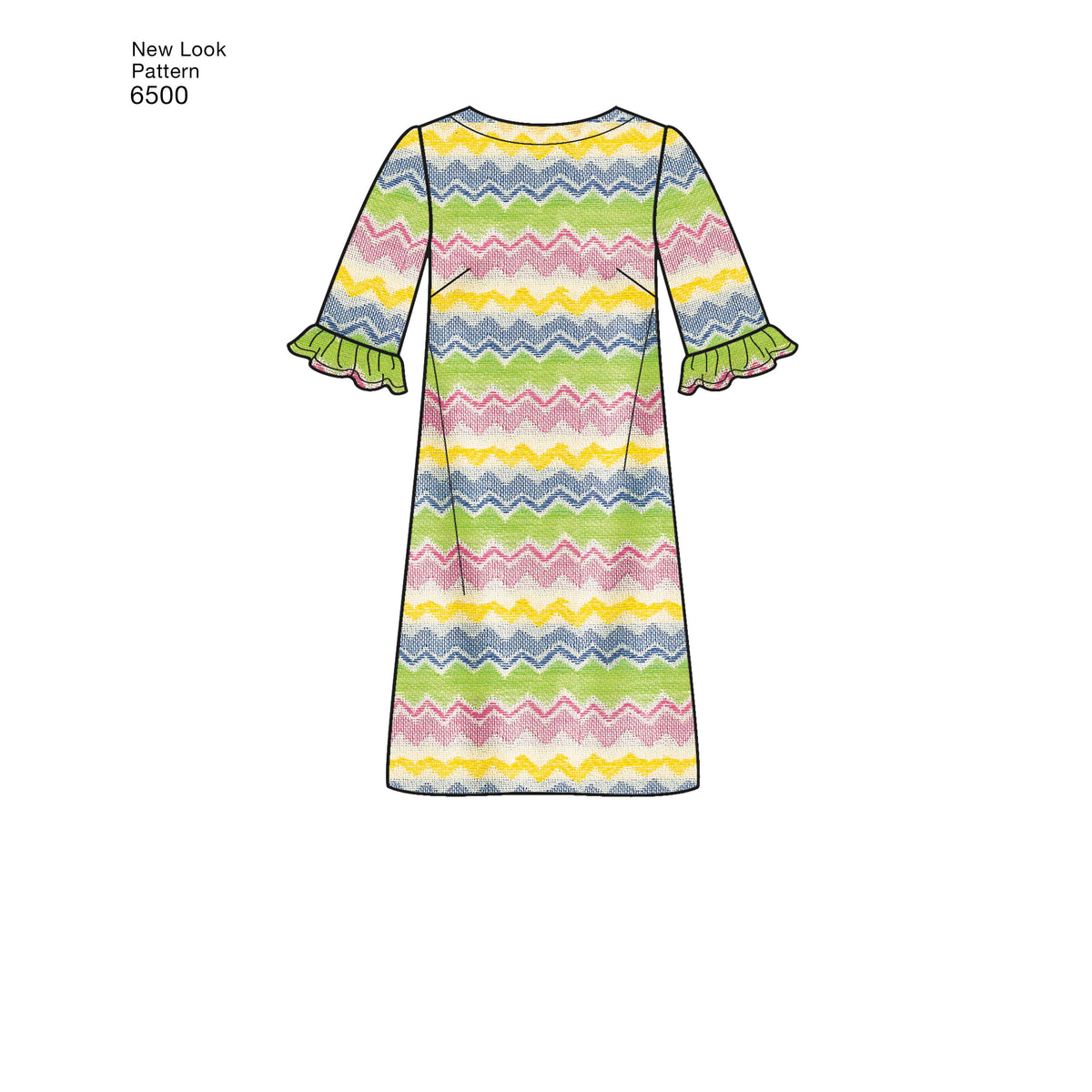 New Look N6500 sewing pattern envelope showing misses' shift dress