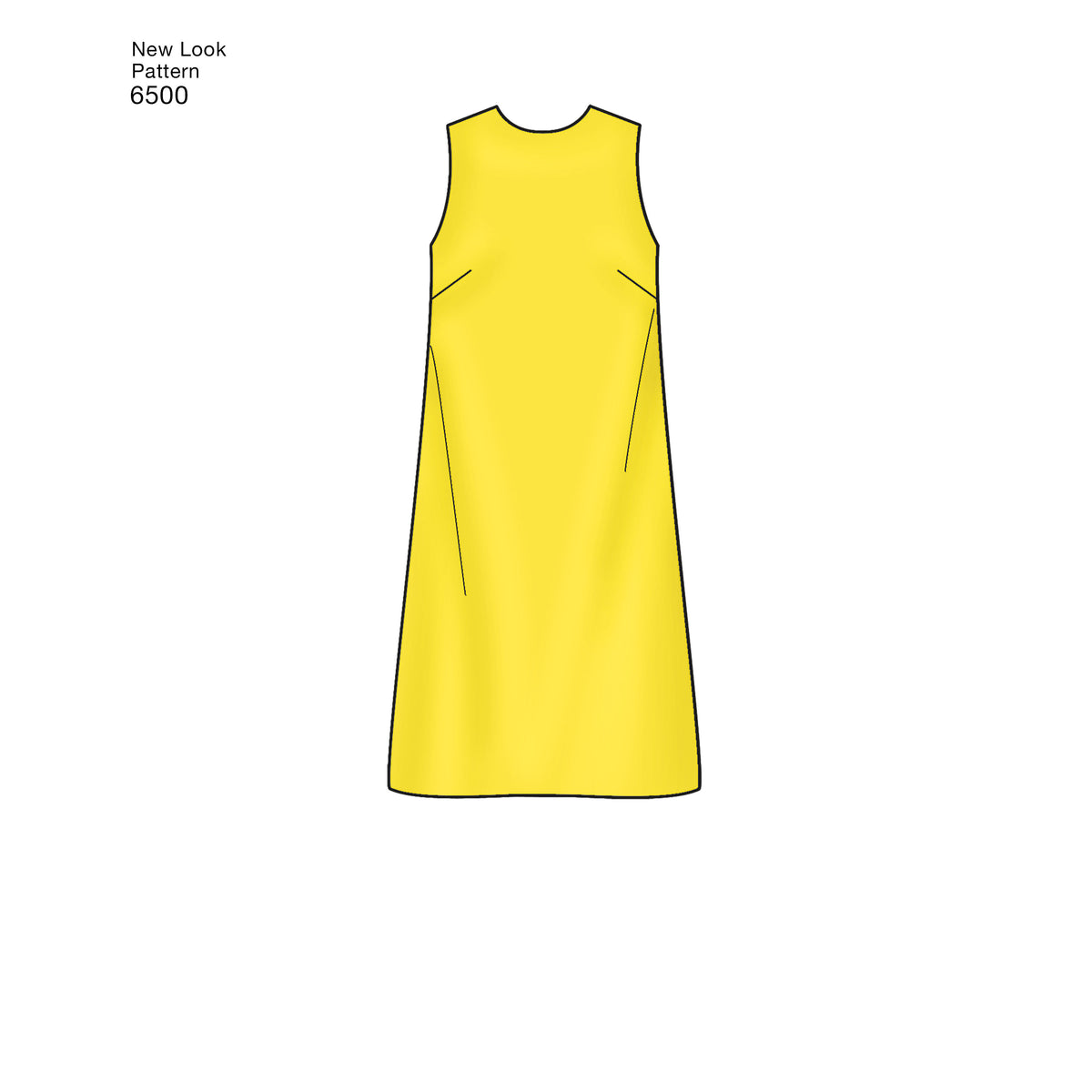 New Look N6500 sewing pattern envelope showing misses' shift dress